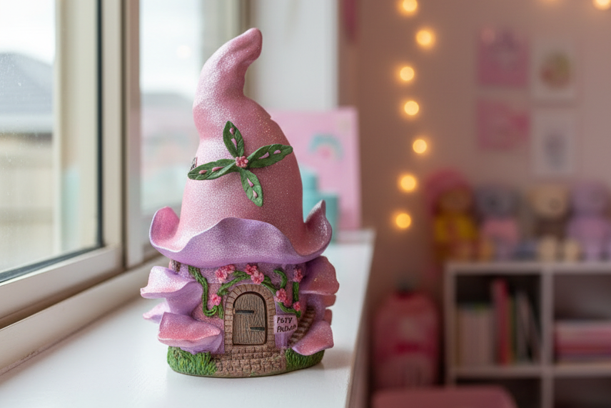 Pink & Purple Glitter Fairy House – Large Fairy Garden Structure