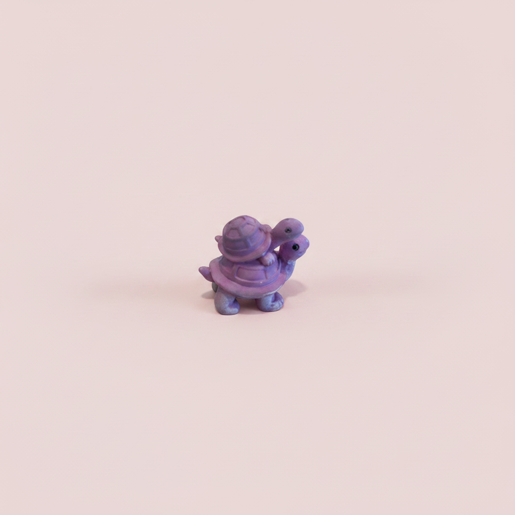 Purple Turtle w baby on back