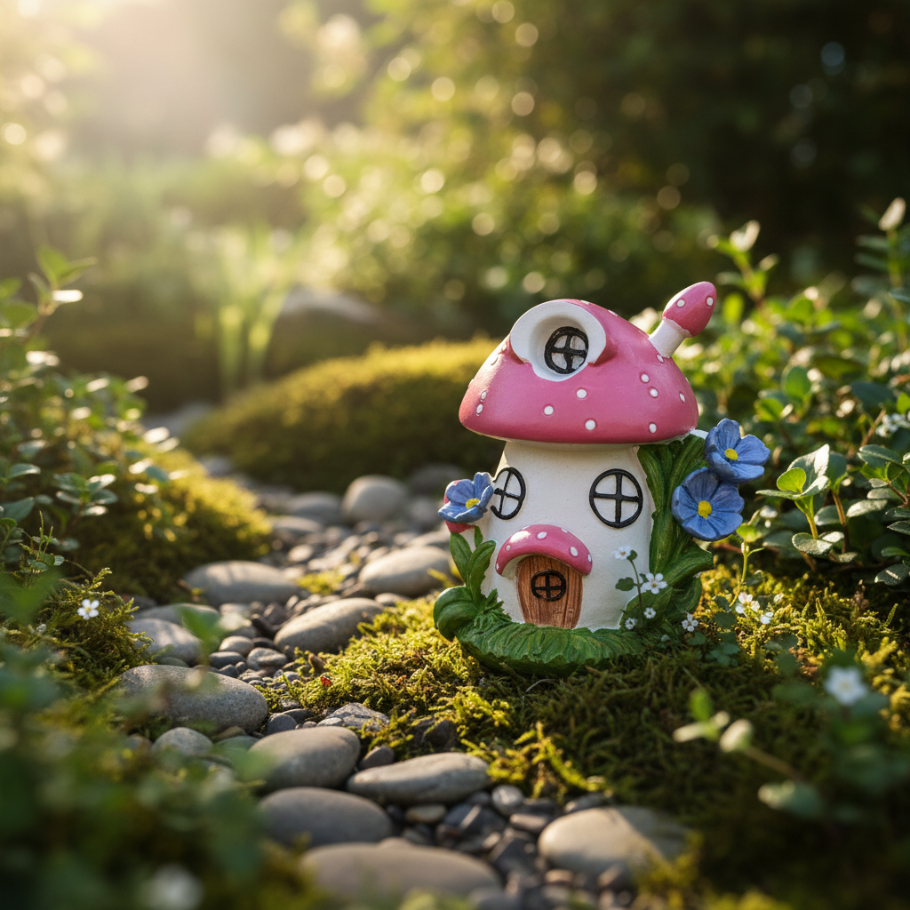 Small Spotted Toadstool — Outdoor Fairy Garden Scene