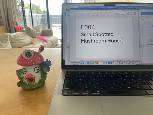 Small Spotted Toadstool Mushroom  House | Miniature Fairy Garden