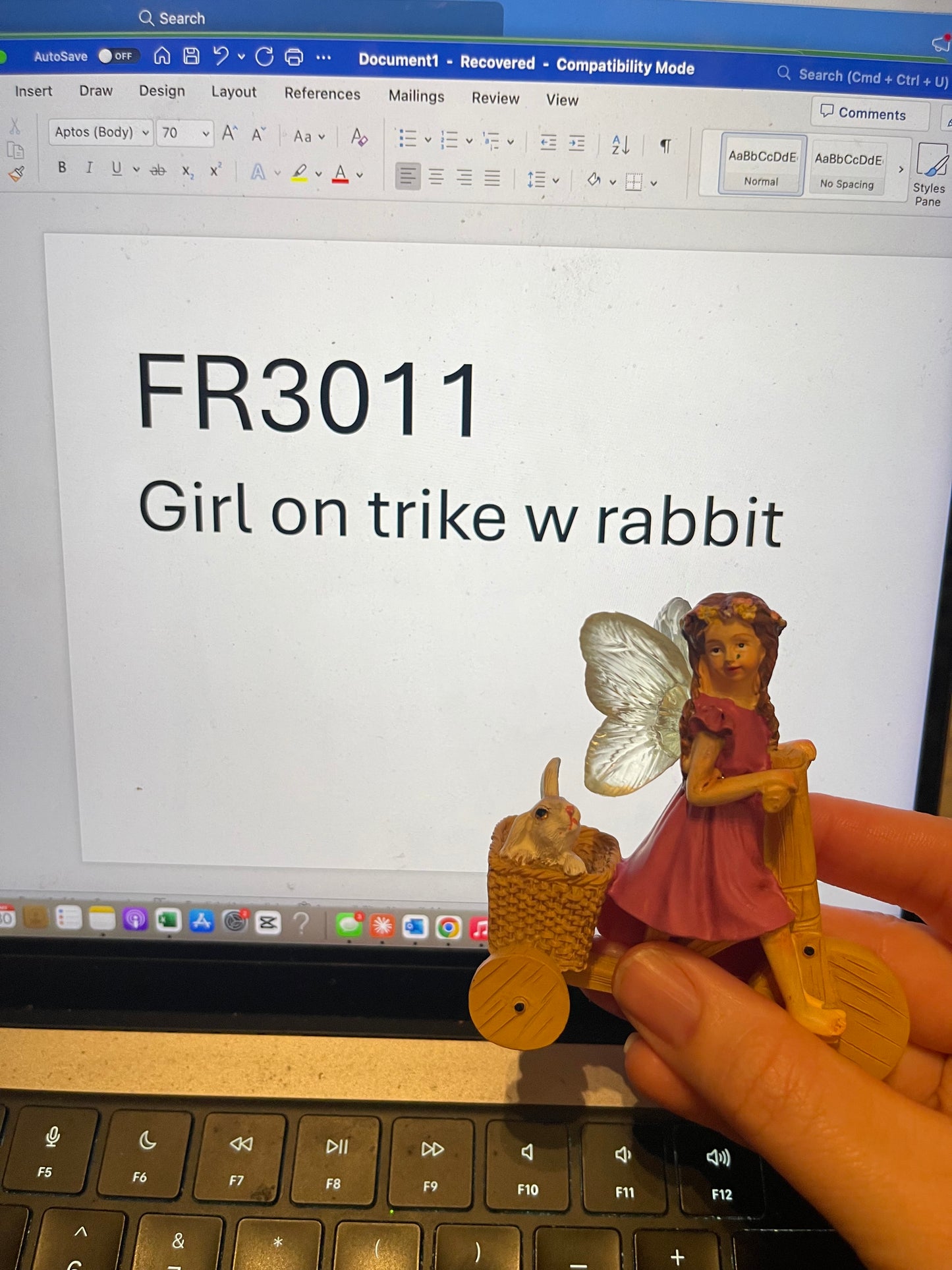 Resin Figurine – Girl on Tricycle with Rabbit