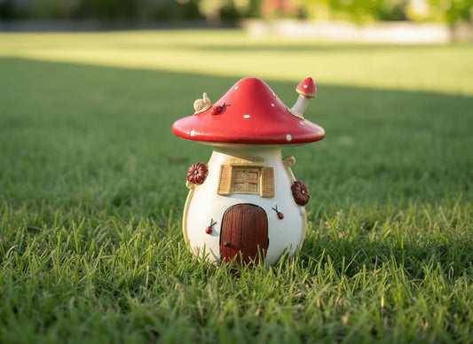 Red Mushroom Fairy House | Enchanting Garden Decor