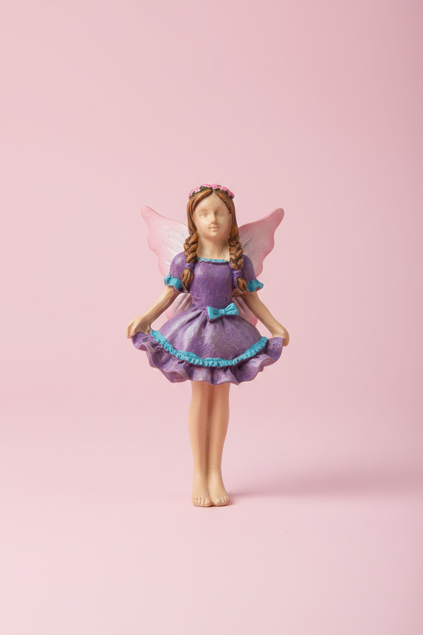 Fairy with Purple Dress & Green Wings