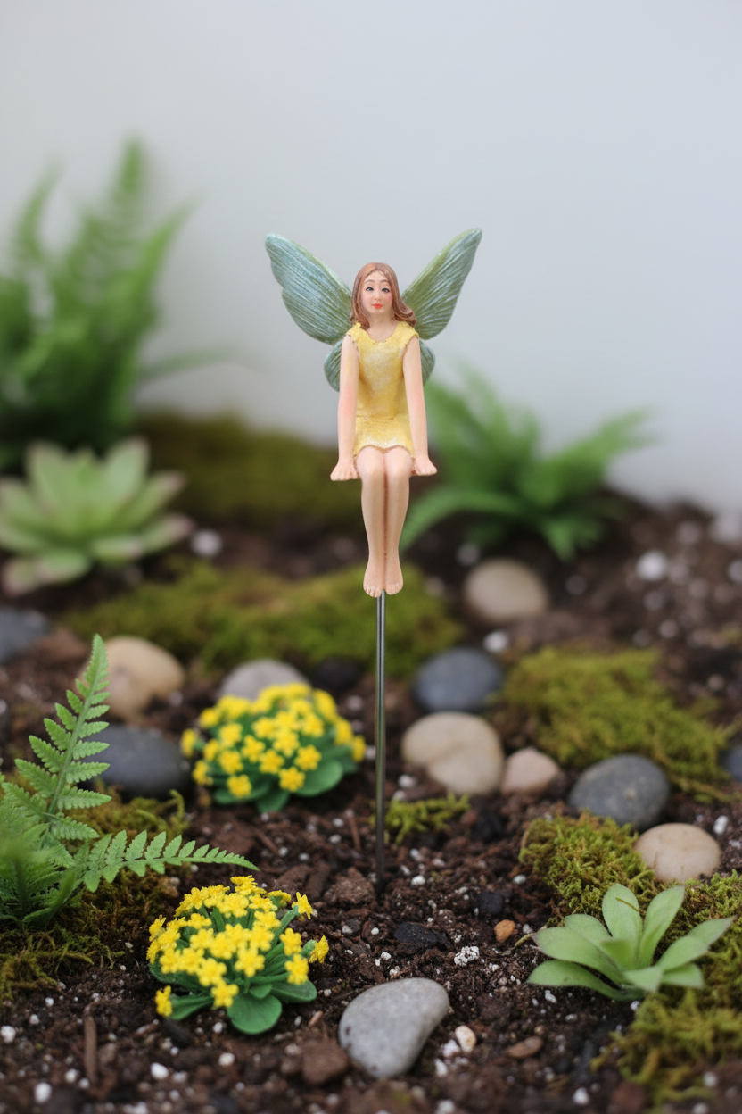 Sunshine Fairy Garden Stake - Garden Scene