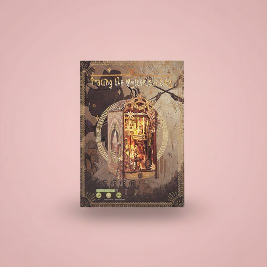 Tracing the Mysterious City DIY miniature kit studio photo pink background