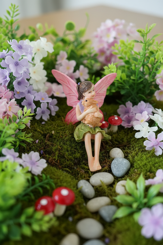 Bunny Love Fairy Figurine - Garden Scene