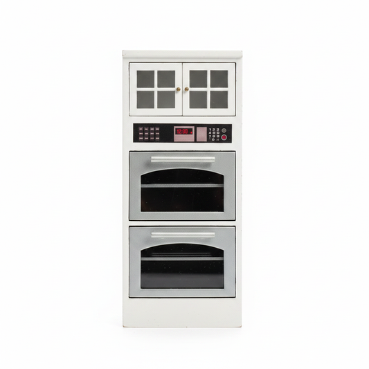 Miniature dollhouse double oven tower studio photo on white background