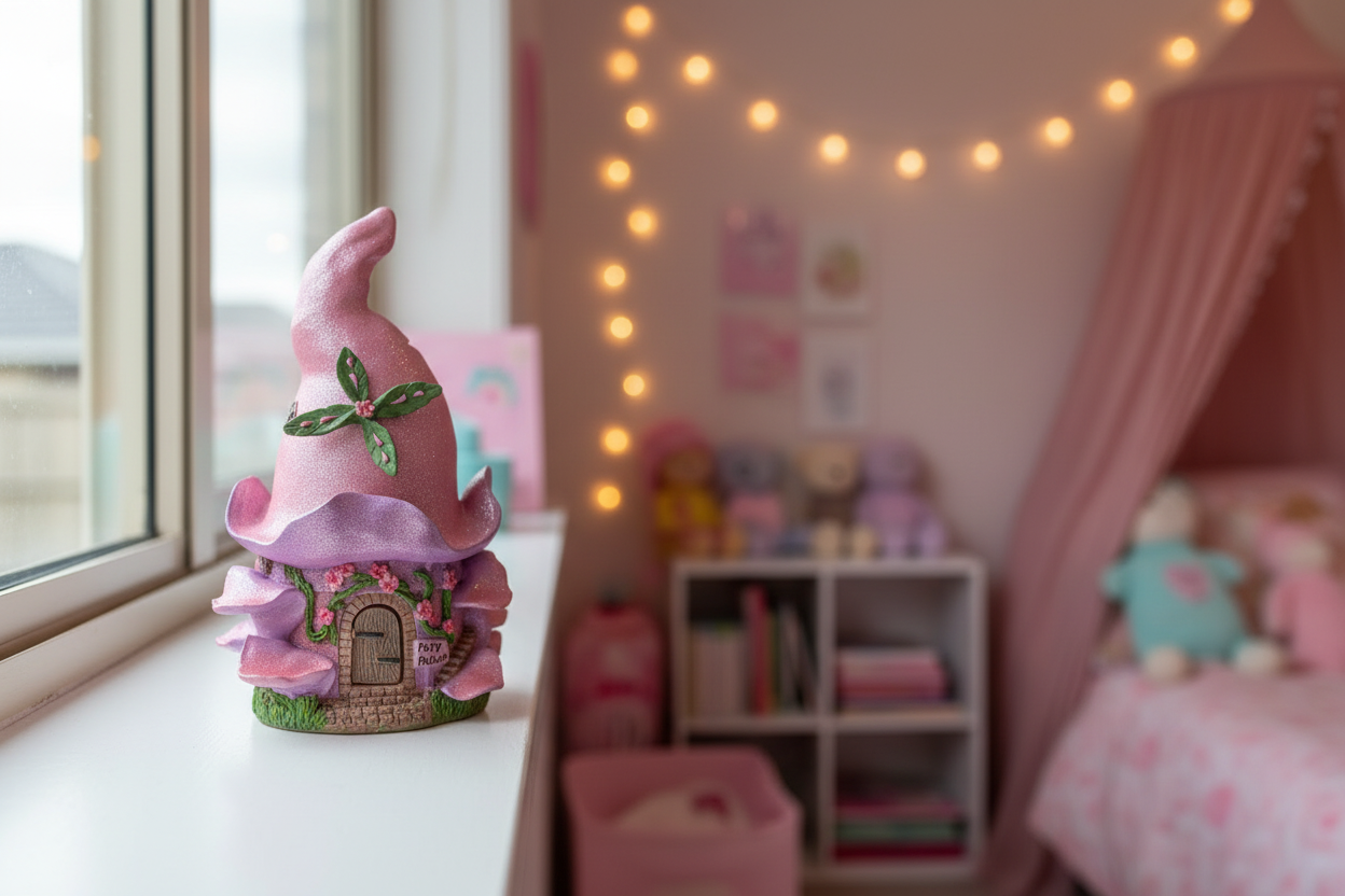 Pink & Purple Glitter Fairy House – Large Fairy Garden Structure