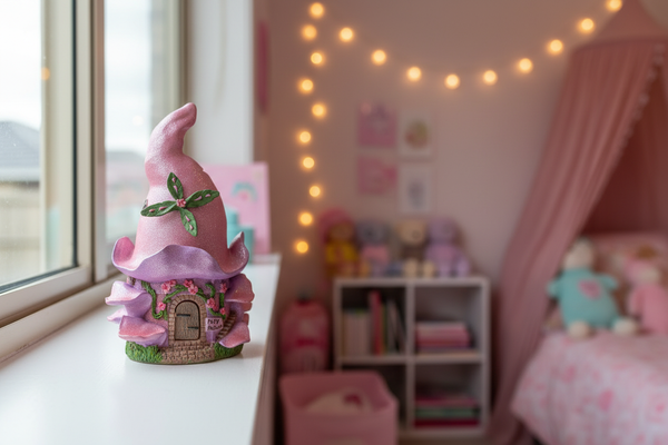 Pink & Purple Glitter Fairy House – Large Fairy Garden Structure