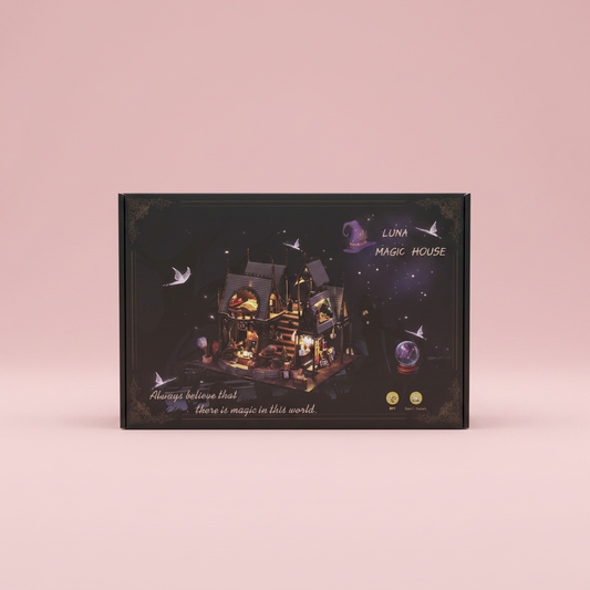 Luna Magic House DIY miniature kit studio photo pink background