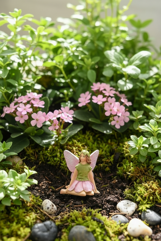 Flower Petal Fairy Garden Stake