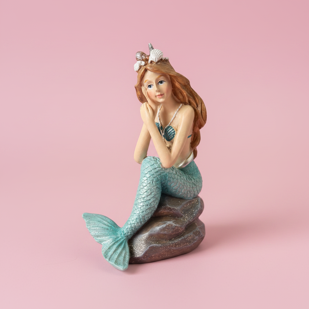 Mermaid Figurine Sitting on a Rock