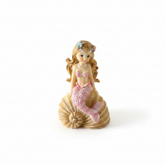 Mermaid Figurine on Clam Shell – Fairy Garden Miniature