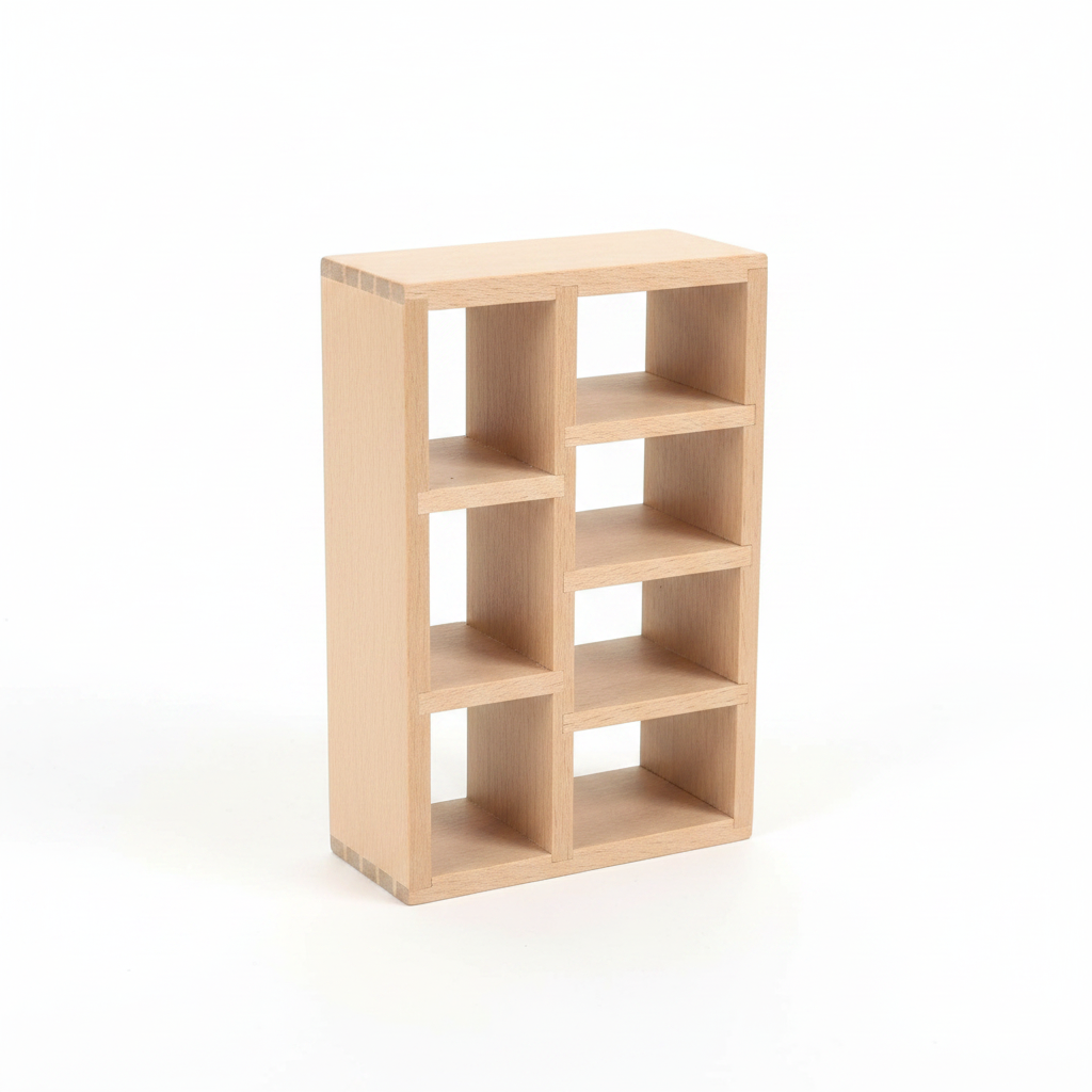 Miniature Asymmetric Cube Shelf Unit – Dollhouse Living Room & Study