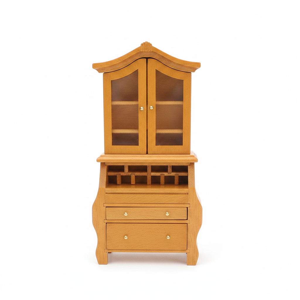 Miniature Bar Cabinet with Wine Glass Rack – Dollhouse Dining