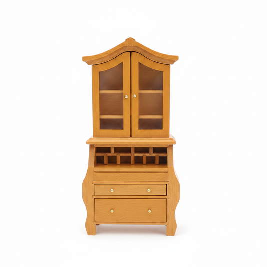 Miniature Bar Cabinet with Wine Glass Rack – Dollhouse Dining