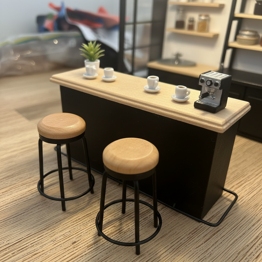 Miniature Bar Counter & Stools Set – 3 Piece