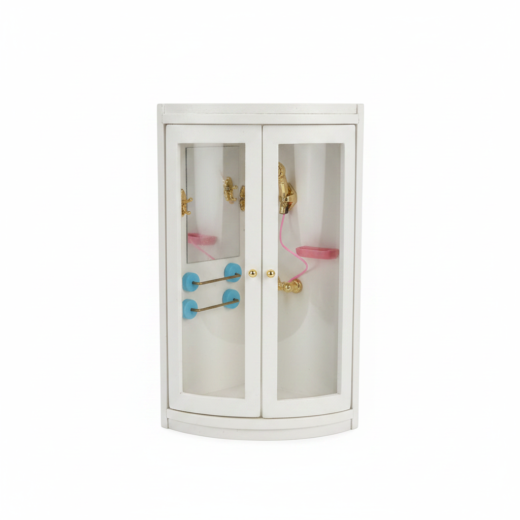 Miniature Curved Shower Enclosure – Dollhouse Bathroom