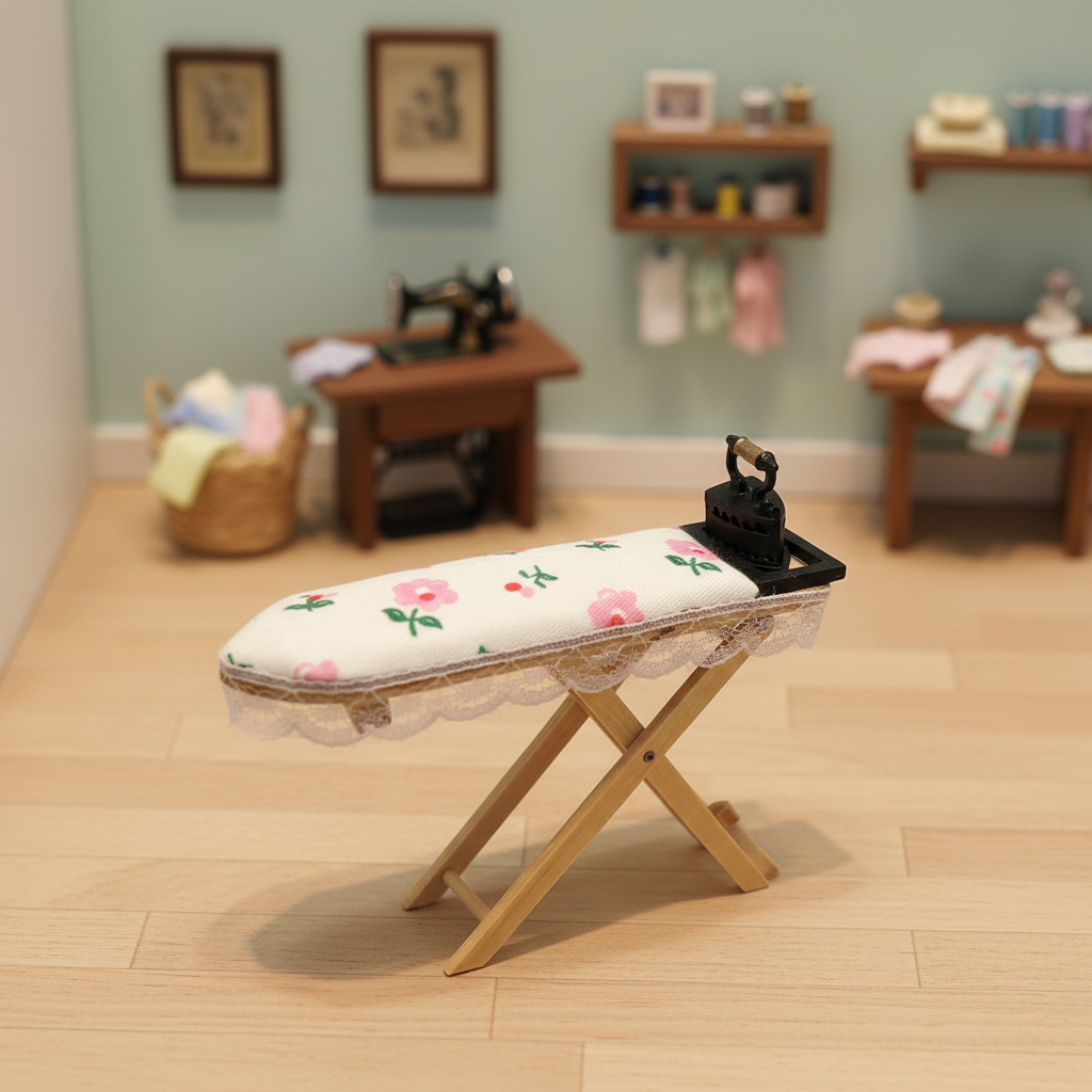 Miniature Ironing Board & Iron Set – Dollhouse Laundry