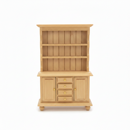Miniature Pine Hutch Dresser Cabinet – Dollhouse Kitchen & Dining
