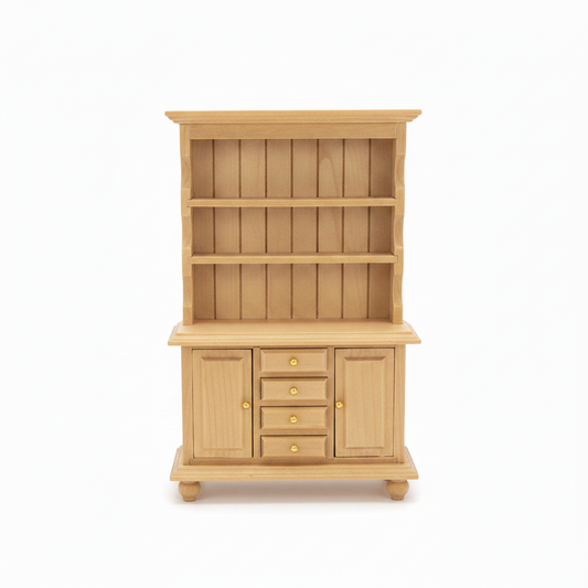 Miniature Pine Hutch Dresser Cabinet – Dollhouse Kitchen & Dining