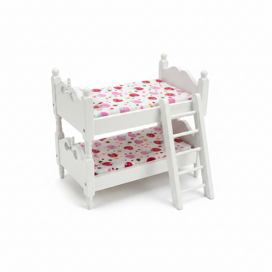 Miniature Strawberry Bunk Bed – Dollhouse Children's Bedroom