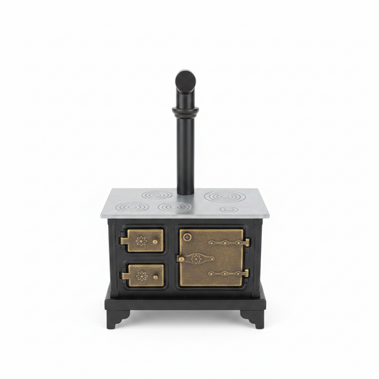 Miniature Vintage Cast Iron Wood Stove – Dollhouse Kitchen