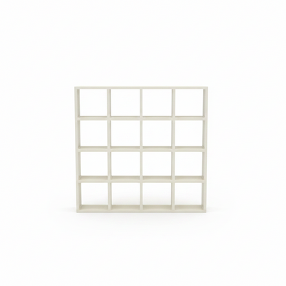 Miniature White Cube Shelf Unit – 16 Compartment Dollhouse Bookcase