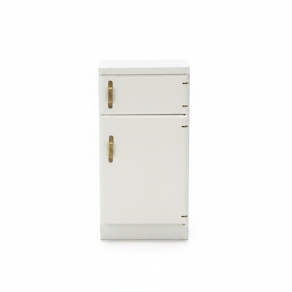Miniature White Fridge Freezer – Dollhouse Kitchen