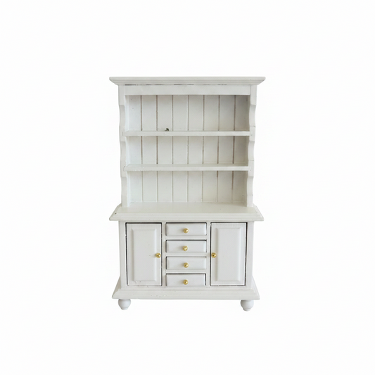 Miniature White Hutch Dresser Cabinet – Dollhouse Kitchen & Dining