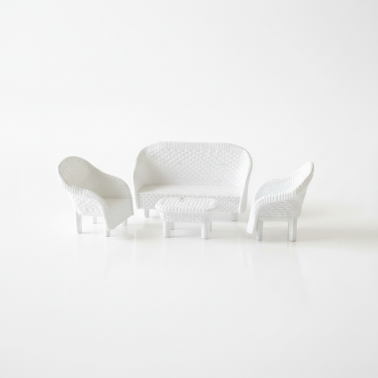 Miniature Wicker Patio Furniture Set – 4 Piece