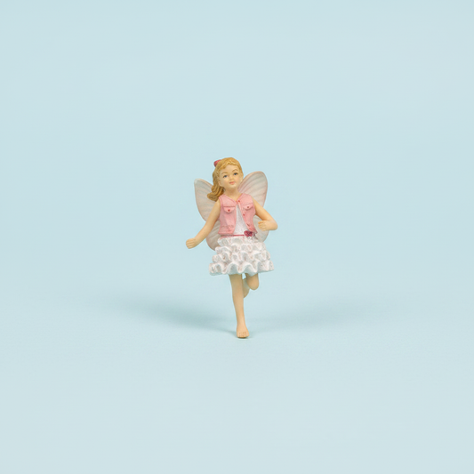 Running Fairy Girl Figurine — Pale Blue Studio Shot