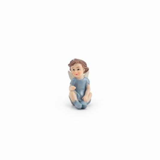 Fairy Toddler Girl Sitting in Blue Dress