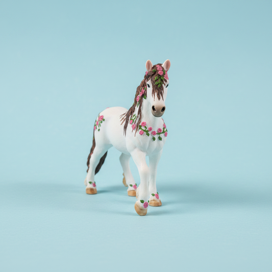 White Rose Garland Horse